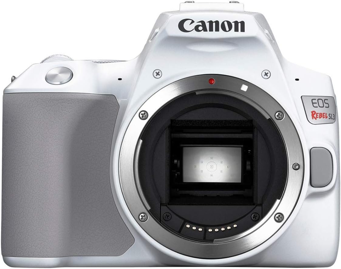 Canon EOS Rebel SL3 Digital SLR Camera with EF-S 18-55mm Lens Kit, Built-in Wi-Fi, Dual Pixel CMOS AF and 3.0 inch Vari-Angle Touch Screen, White