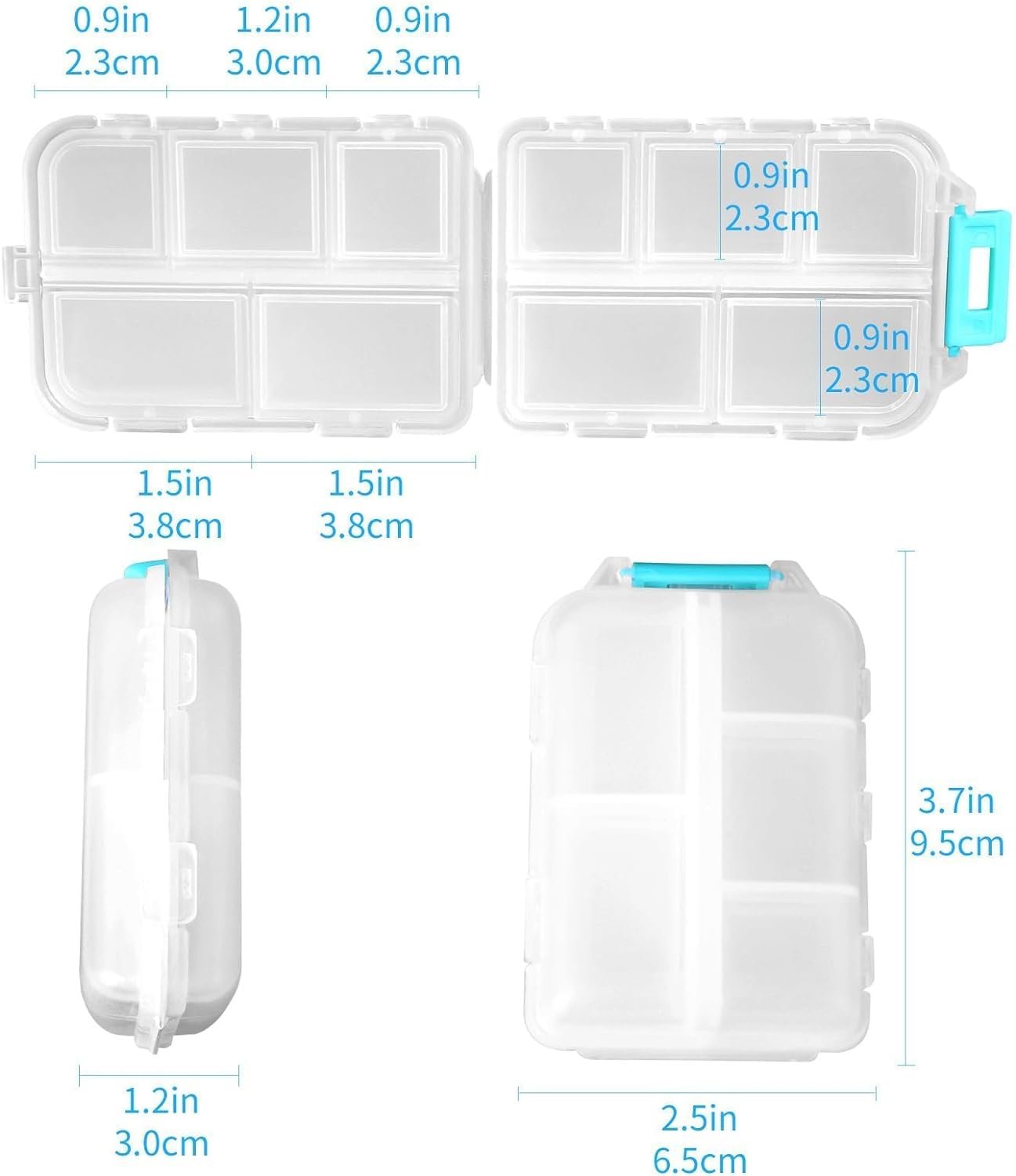 1Pack Travel Pill Organizer - 10 Compartments Pill Case, Compact and Portable Pill Box, Perfect for On-The-Go Storage, Pill Holder for Purse Gray