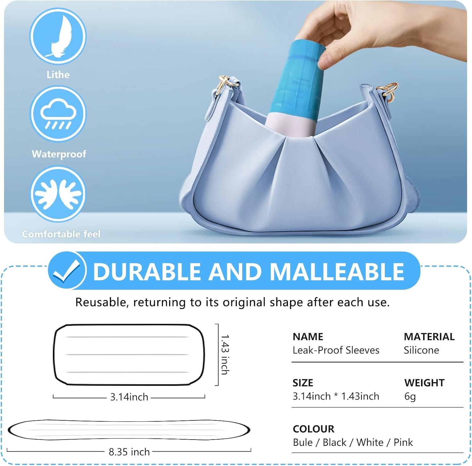 8 Pack Silicone Bottle Covers,Silicone Travel Essentials for Women Men,Reusable Accessories Luggage for Travel Size Toiletries, Elastic Sleeves for Leak Proofing,Cruise Ship Essentials