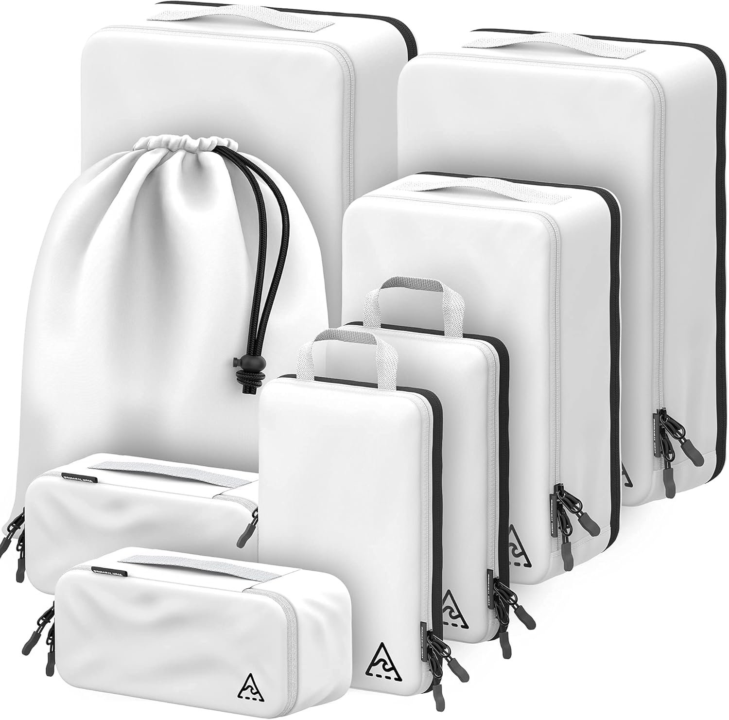 8 Set/4 Set Deluxe Compression Packing Cubes Travel - Maximize Space In Luggage With Patented HybridMax Double Capacity Design, Luxury Compressible Packing Cubes For Travel, Large, Small,  Medium