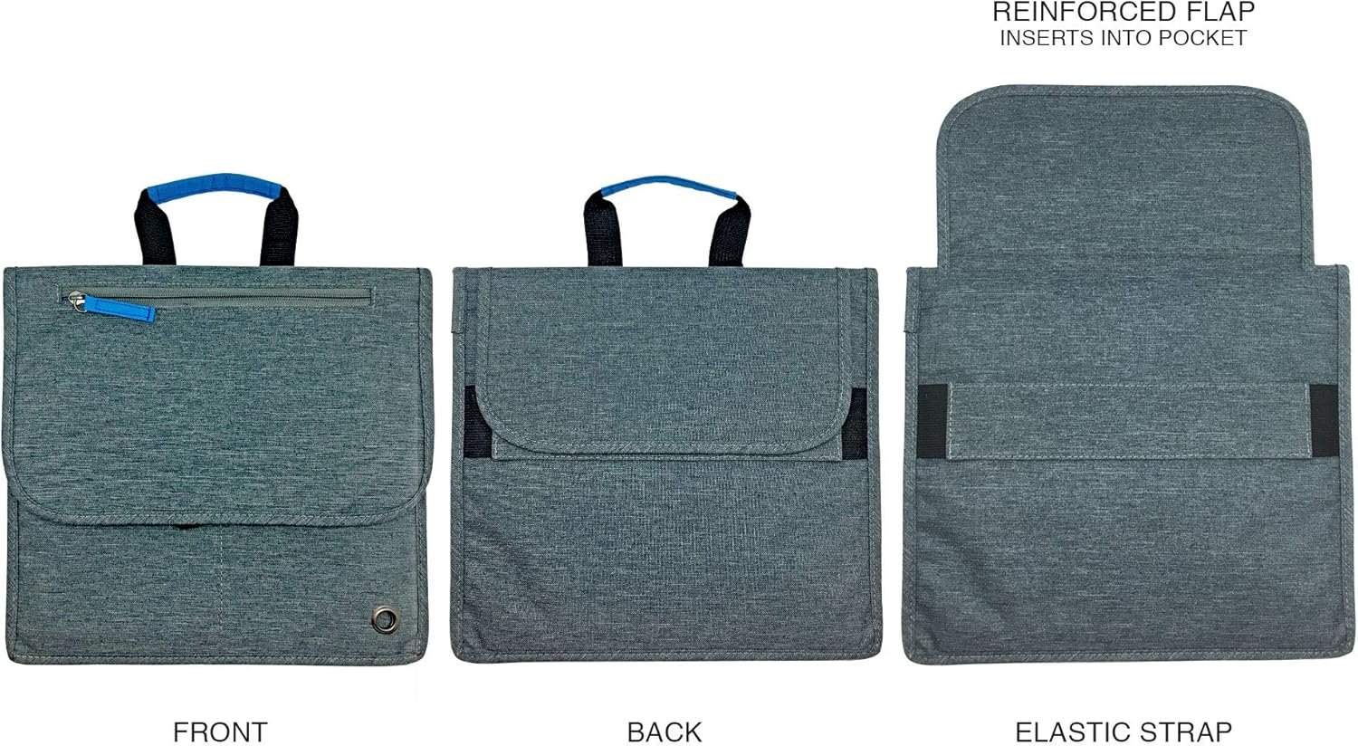 Airplane Pocket Organizer | Tray Table Cover | In Flight Seat Back Organizer Bag | Commuter Essential Travel Bag | Media Pouch For Flying | Travel Gift | Attaches To Luggage