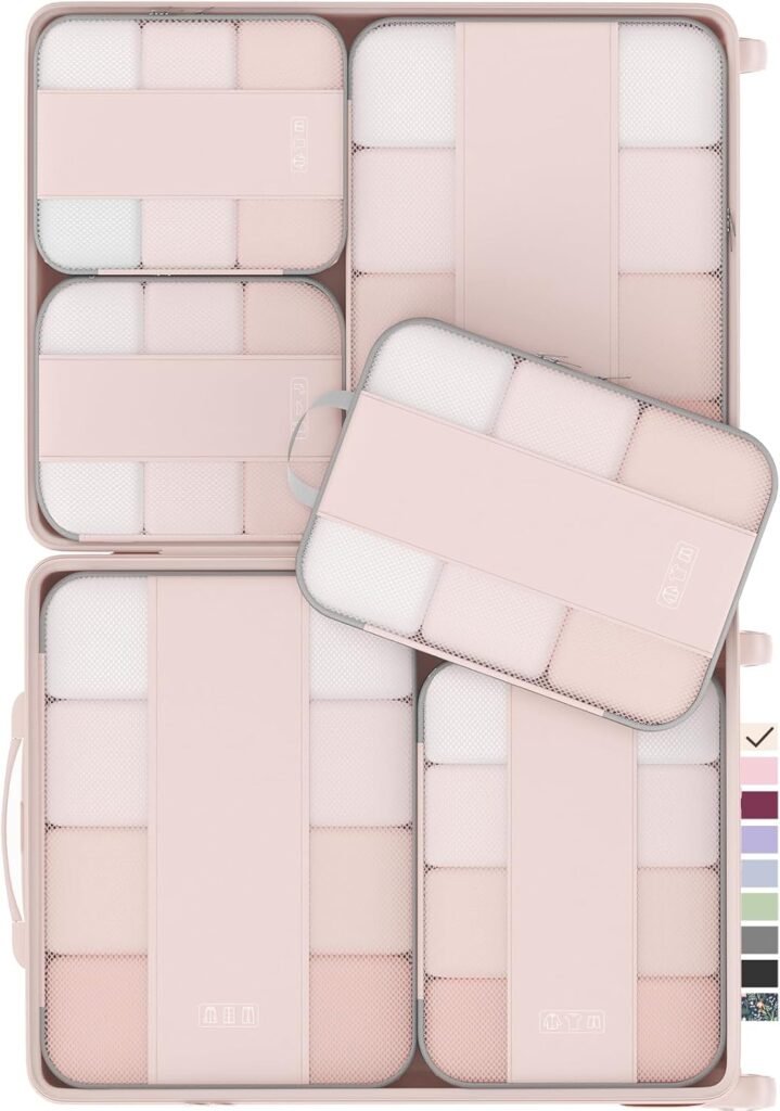 10 Set Compression Packing Cubes for Travel Essentials,Compressible Expandable Packing Cubes for Suitcase,OlarHike Luggage Organizer Bags for Travel,Handy Helper for Organizing Clothes(Black)