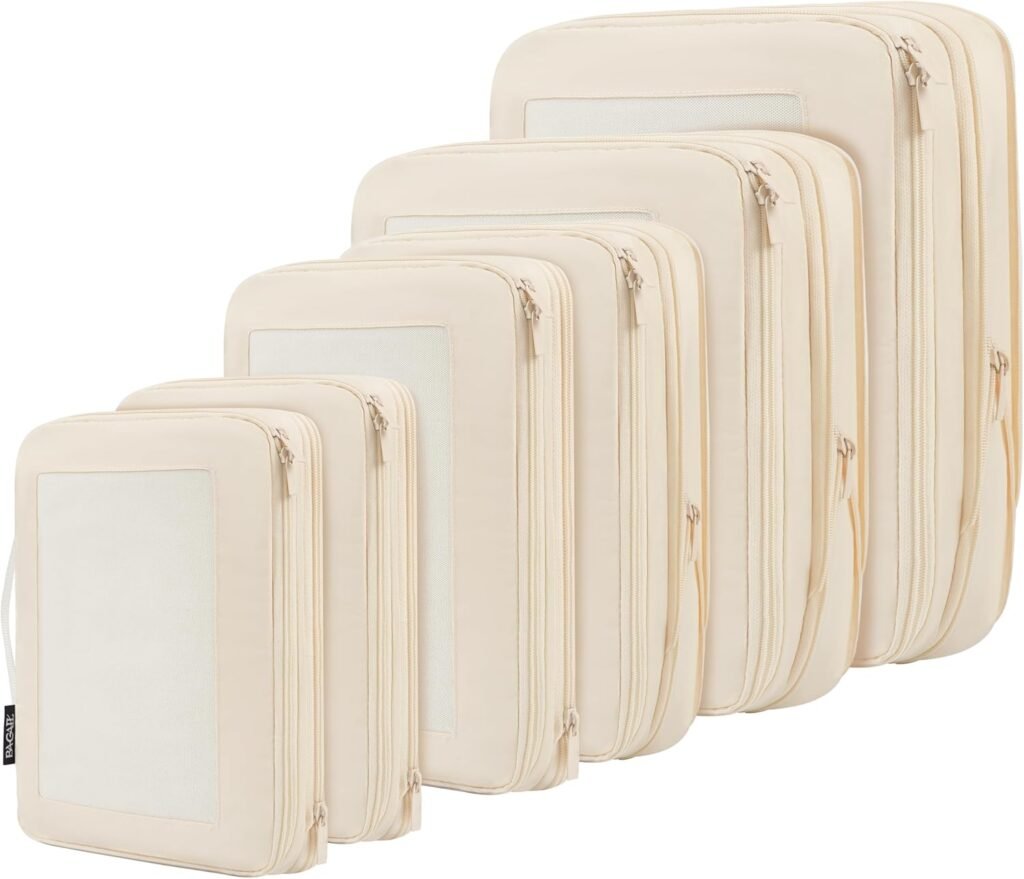 BAGAIL 4 Set/6 Set/8 Set Compression Packing Cubes Travel Accessories Expandable Packing Organizers (Half Mesh, 6-Black) BAGAIL 4 Set/6 Set/8 Set Compression Packing Cubes Travel Accessories Expandable Packing Organizers (Half Mesh, 6-Black)